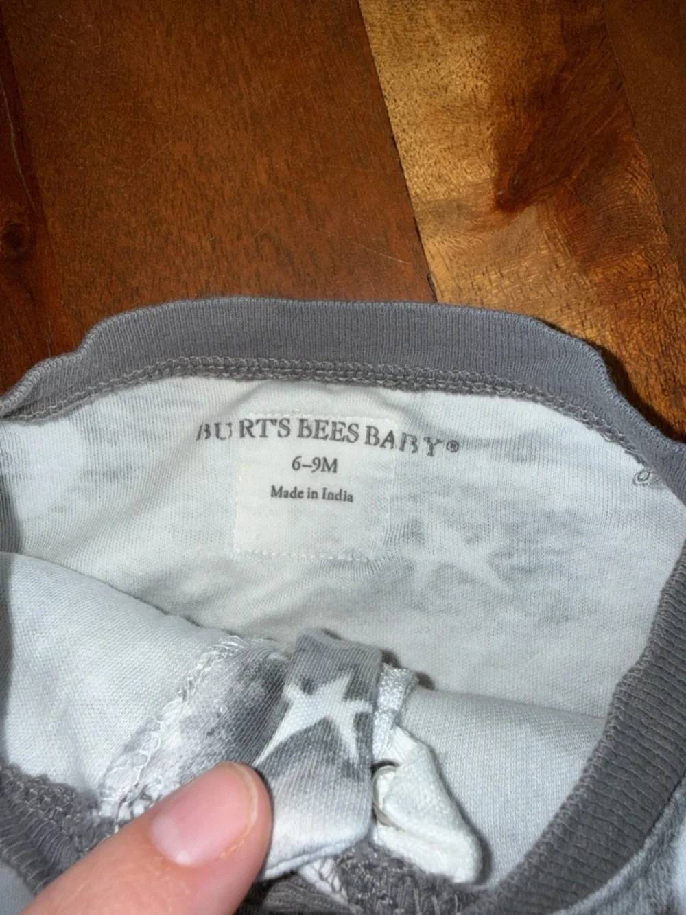 Burt's Bees Baby Gray Moon &‎ Stars Footed One-Piece